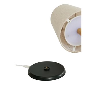 Bezprzewodowa lampka stołowa drewniana - stacja ładowania